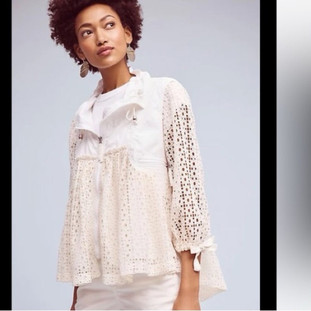 Anthropologie Hei Hei Eyelet Swing Jacket
